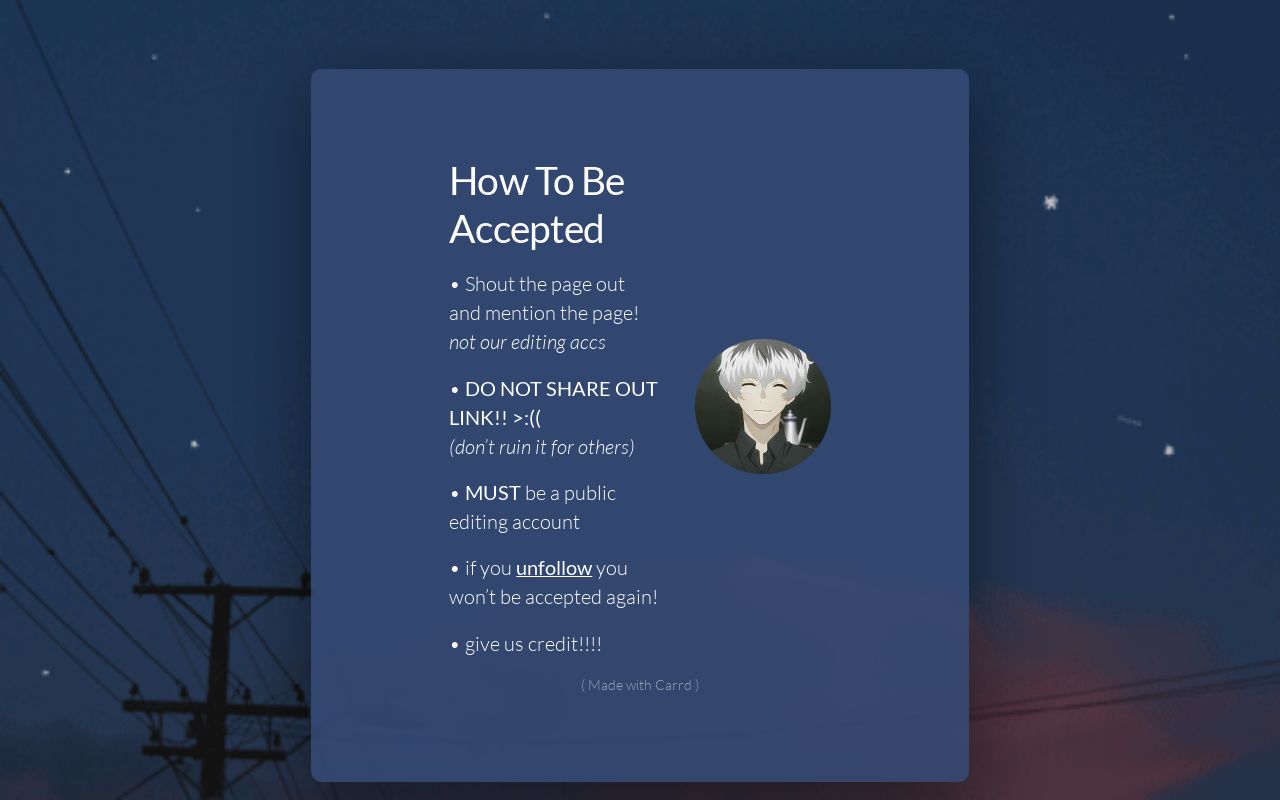Carrd profile picture for @accept